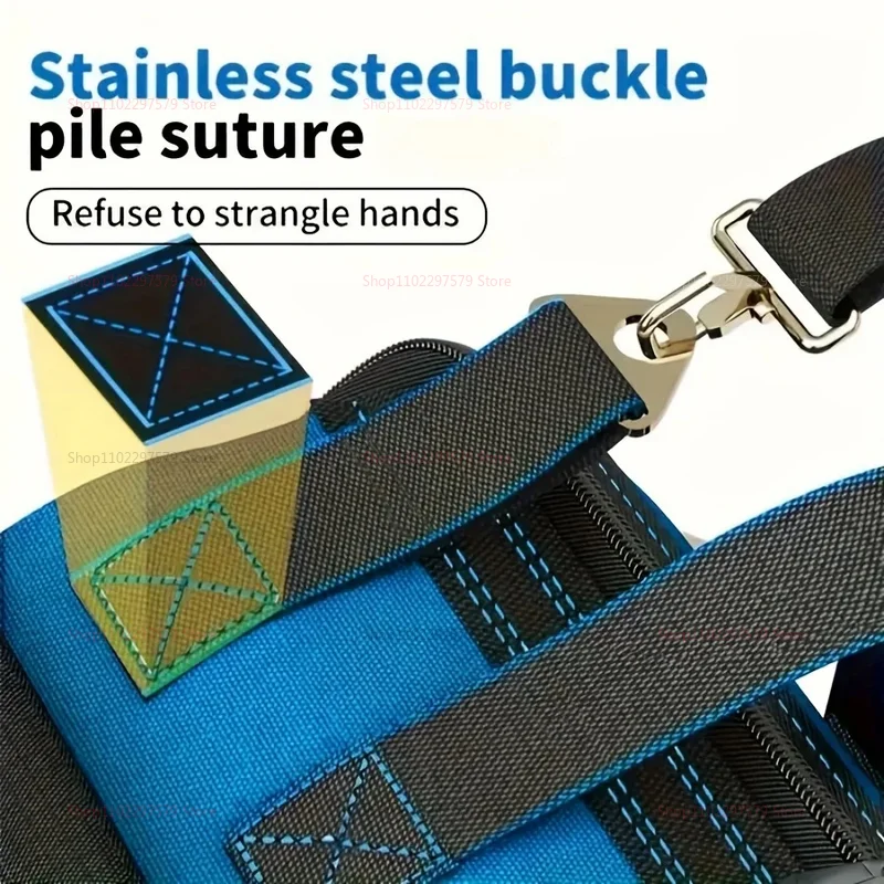 حقيبة أدوات متعددة الوظائف مقاومة للماء شديدة التحمل، صندوق أدوات تخزين كهربائي ذو سعة كبيرة مع جيوب متعددة وملابس متينة