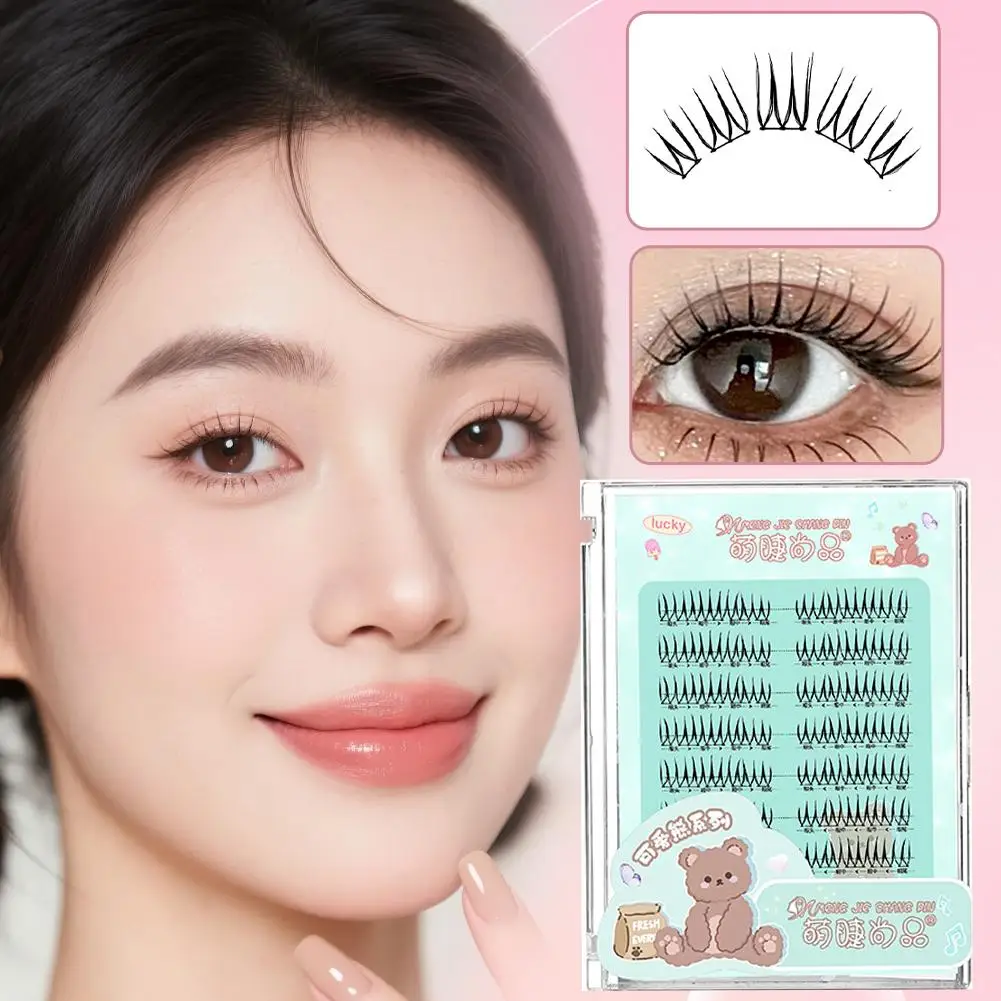 NEW 8-Row Glue False Eyelashes Segmented Nature Curling Up Light Extension Eyelashes Photogenic Girl Group Beauty Makeup Tool