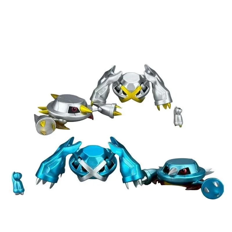 New Painted Metallic Metagross Evolution Chain Action Figure Shiny Color Statue Model Toy Desk Decor Gift