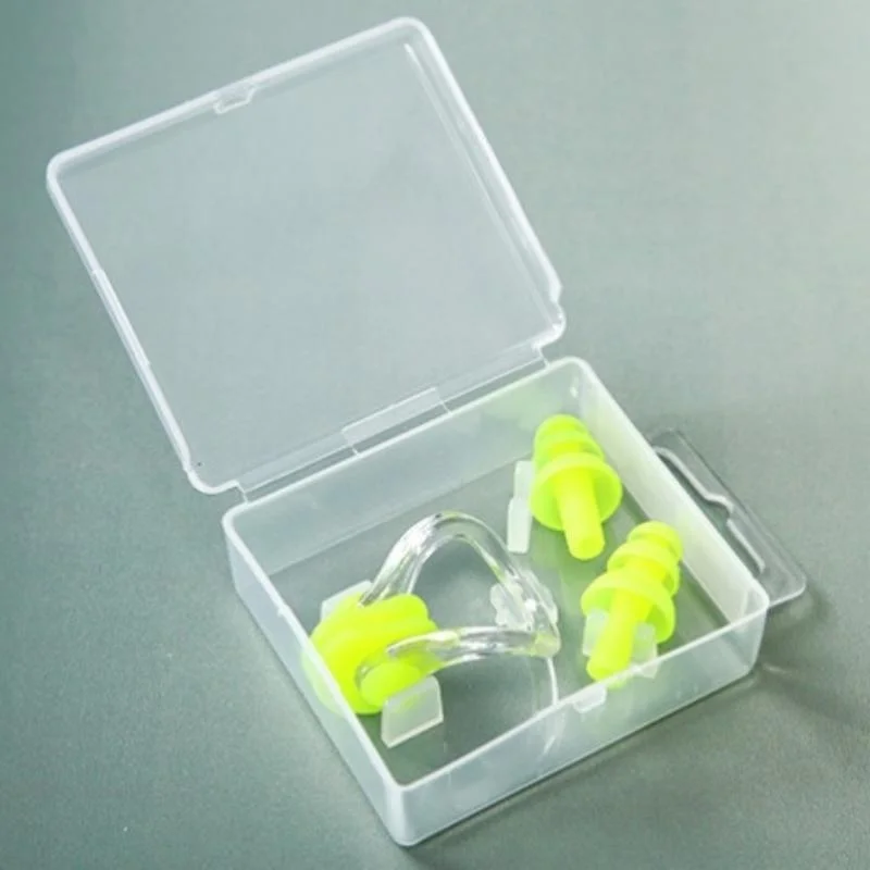 Soft Waterproof Silicone Nose Clip & Ear Plugs Set, Swimming Diving Water Sports Accessories with Simple Silicone Storage Case