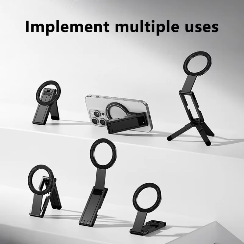 

Foldable Magnetic Phone Tripod 0.8cm Ultra-Slim Dual-Sided Magnet Phone Tripod for Desktop Stand Livestreaming Vlog