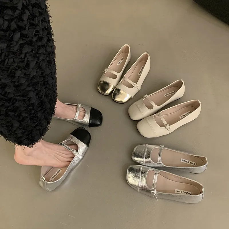 

Женские туфли на плоской подошве, модельные туфли с закрытым носком в стиле ретро, Новинка лета 2024, Туфли Мэри Джейн в стиле ретро, женская обувь с закрытым носком