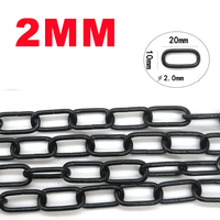 2mm Wire, 1-10m Length Black Square Chain Lamps and Lanterns Hanging Chain Door Chain Clothing Hanging Chain Pendant Lamp Chain