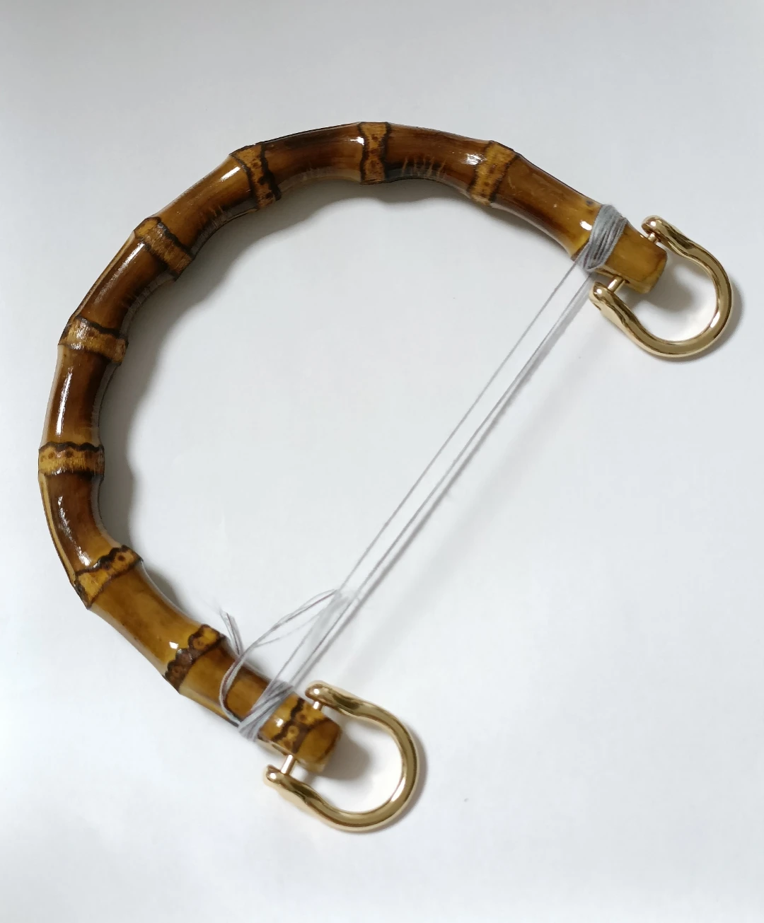 15.5CM Natural Bamboo Handles For Purse Handbag Handle Replacement U-shaped Hardware Woven Accessory DIY Handmade Craft