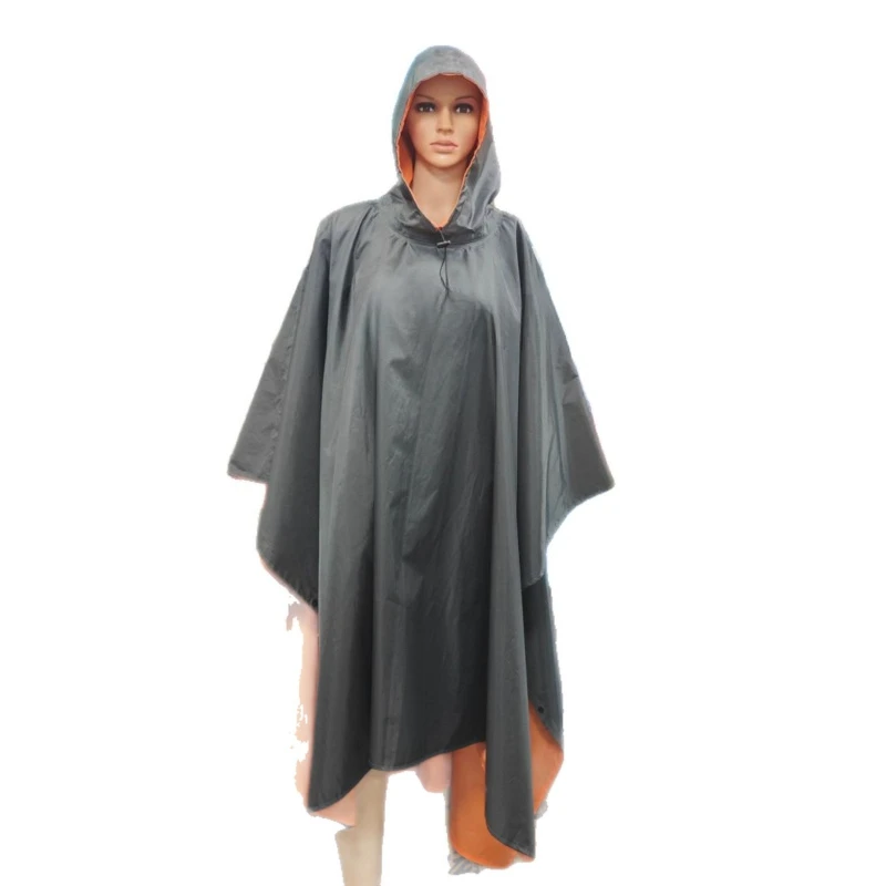 3-in-1 polyester PU multifunctional adult raincoat with a premium feel cape, suitable for outdoor hiking