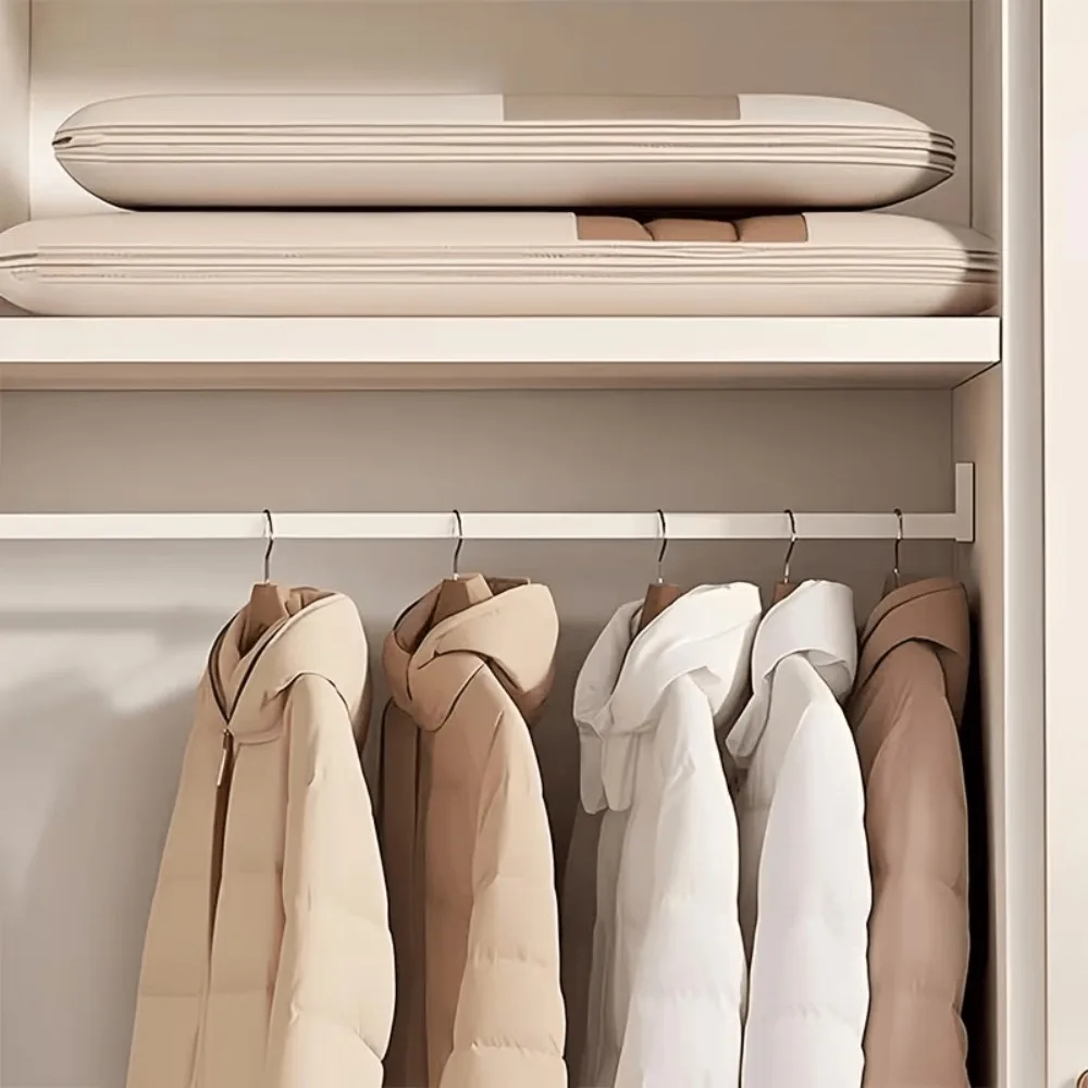 Hanging Garment Bag – 40% Space Saving Compression Storage Bag for Winter Clothes, Dustproof See-Through Organizer with Zipper
