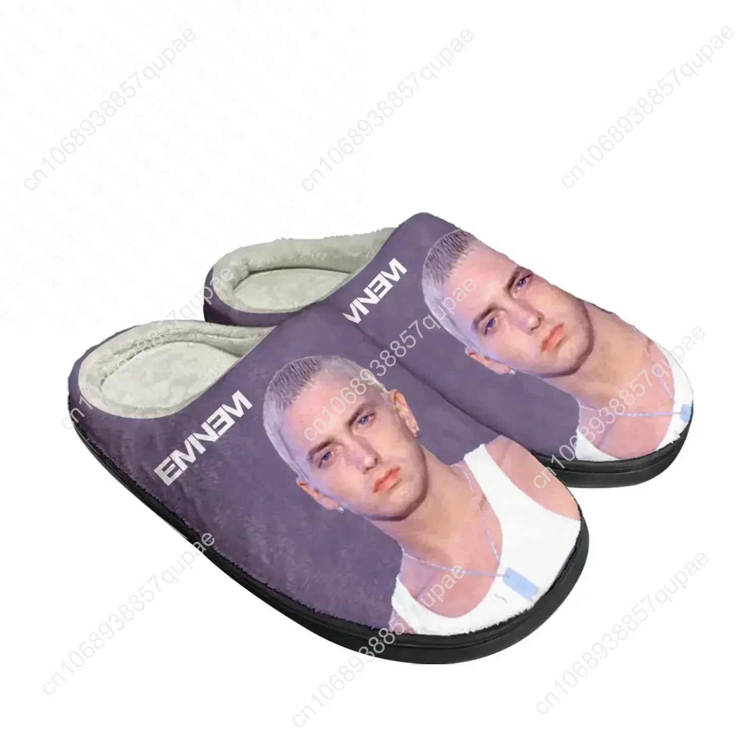 Eminem Hip Hop Rapper Music Popular Home Cotton Custom Slippers Sandals Plush Bedroom Keep Warm Mens Womens Shoe Thermal Slipper