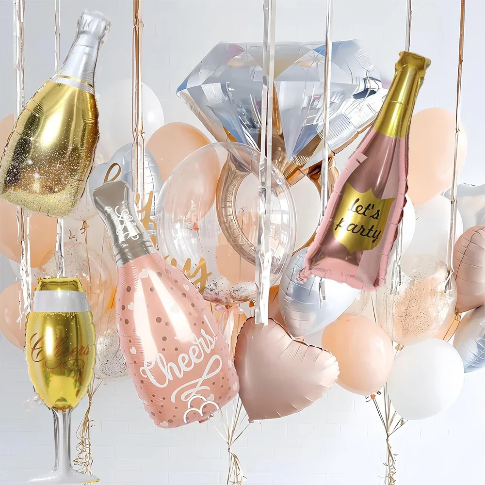 Big Helium Foil Balloons Champagne Goblet Wedding Birthday Party Decorations Adult Ball Globos Inflatable Event Party Supplies
