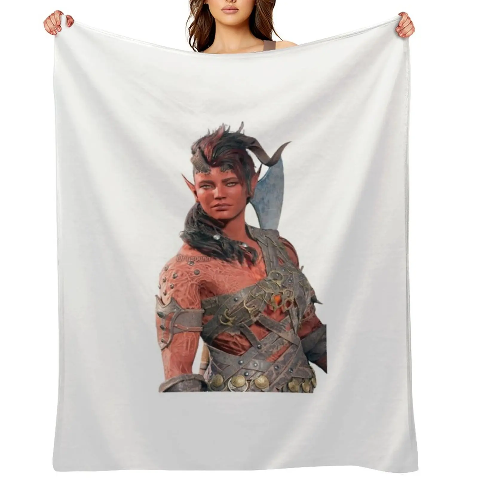 

karlach bg3 game Throw Blanket Custom blankets ands anime Soft Beds Blankets