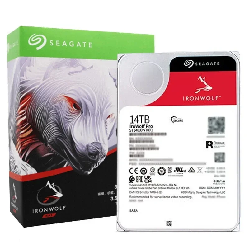 オリジナル Seagate 18TB 16TB 14TB 10TB 8TB 6TB 4TB IronWolf 3.5 "SATA3 NAS ハードドライブ 6 ギガバイト/秒 7200RPM 新しい