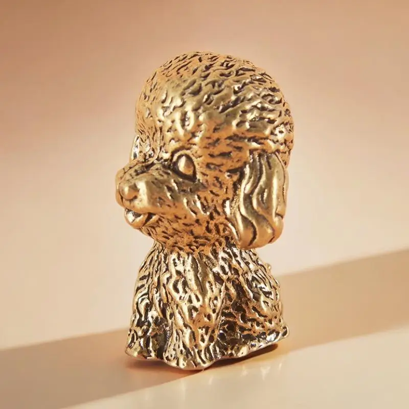 Teddy Office Decoration Poodle Antique Bronze Tea Pet Zodiac Dog Figurine