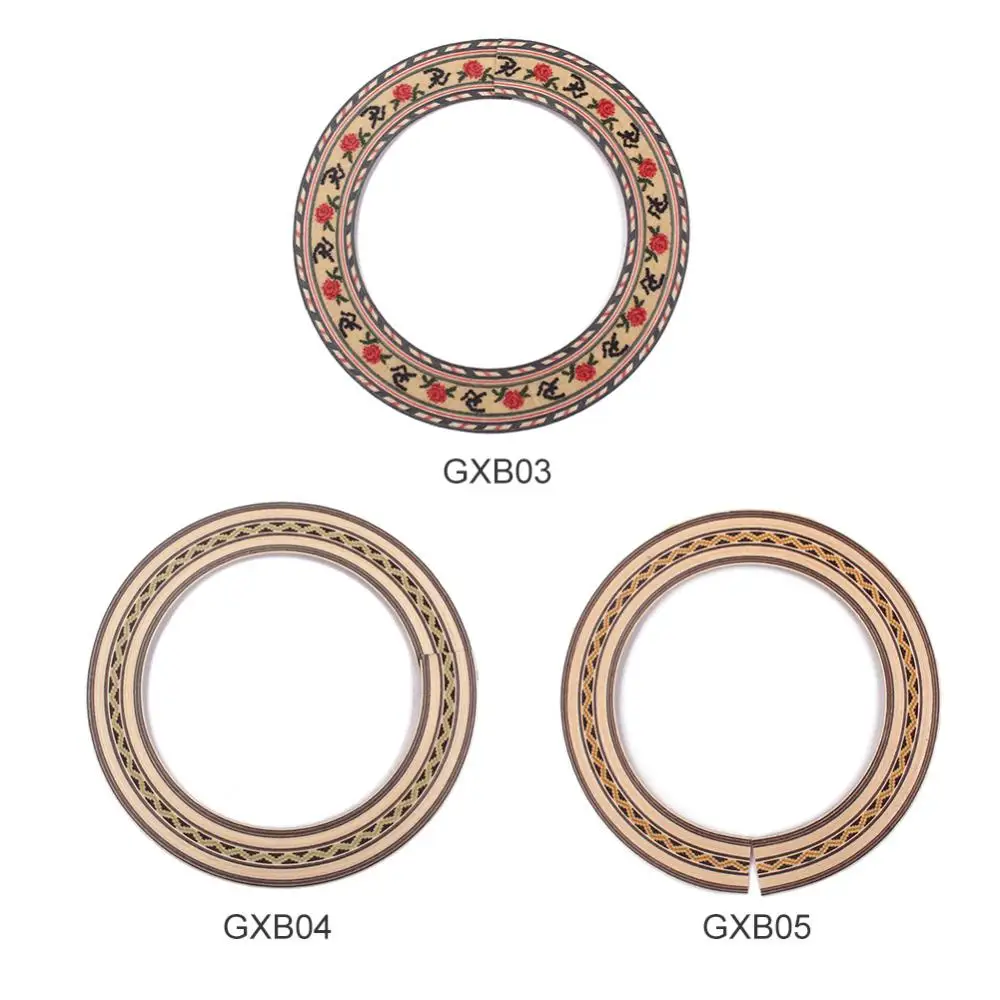 Wood Classic Acoustic Folk Guitar Circle Sound Hole Rosette Inlay Decoration Beautiful Easy To Install Guitar Decor 기타 소리 구멍 장미