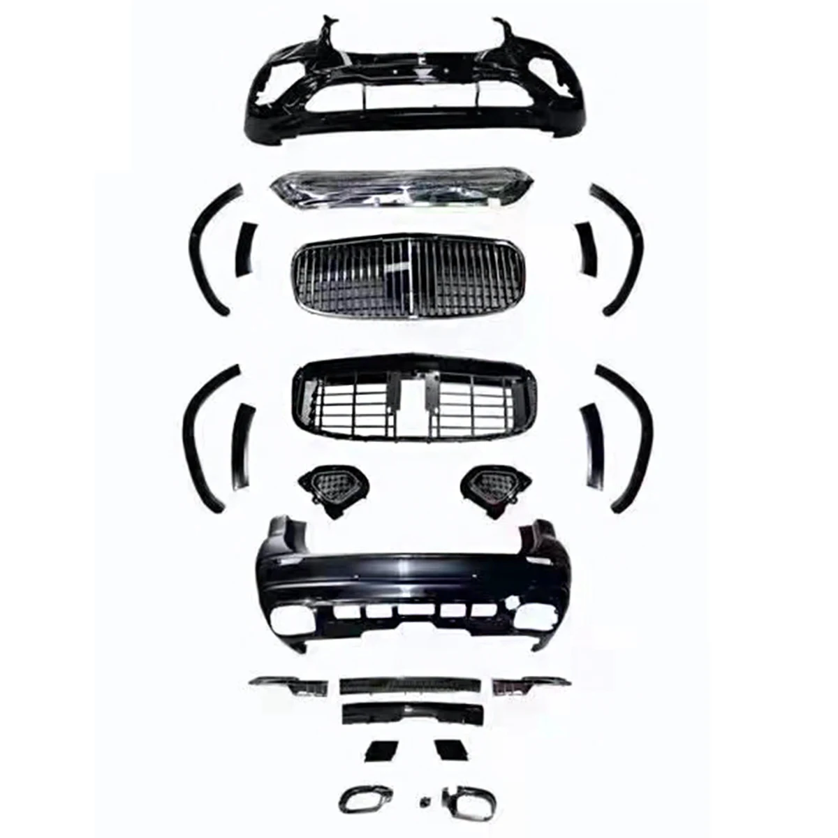 

Fashion PP plastic body Kit for Mercedes Benz GLS Class X167 2024 modified to Maybach style include grill.