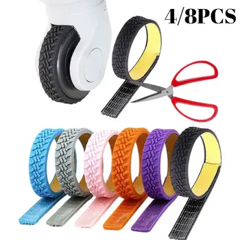 4/8 pçs peças de mala eixos rodas de bagagem protetor reduzir o desgaste da roda amortecimento caixa do carrinho rodízio capa ruído rodas guarda capa