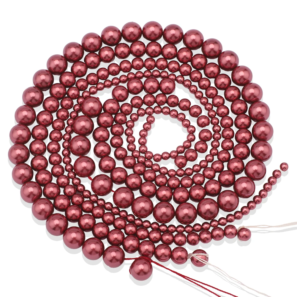 4 6 8 10mm Imitation Glass Pearls Round Loose Spacer Beads For DIY Jewelry Making Bracelets Necklaces Crafts Garment Decoration