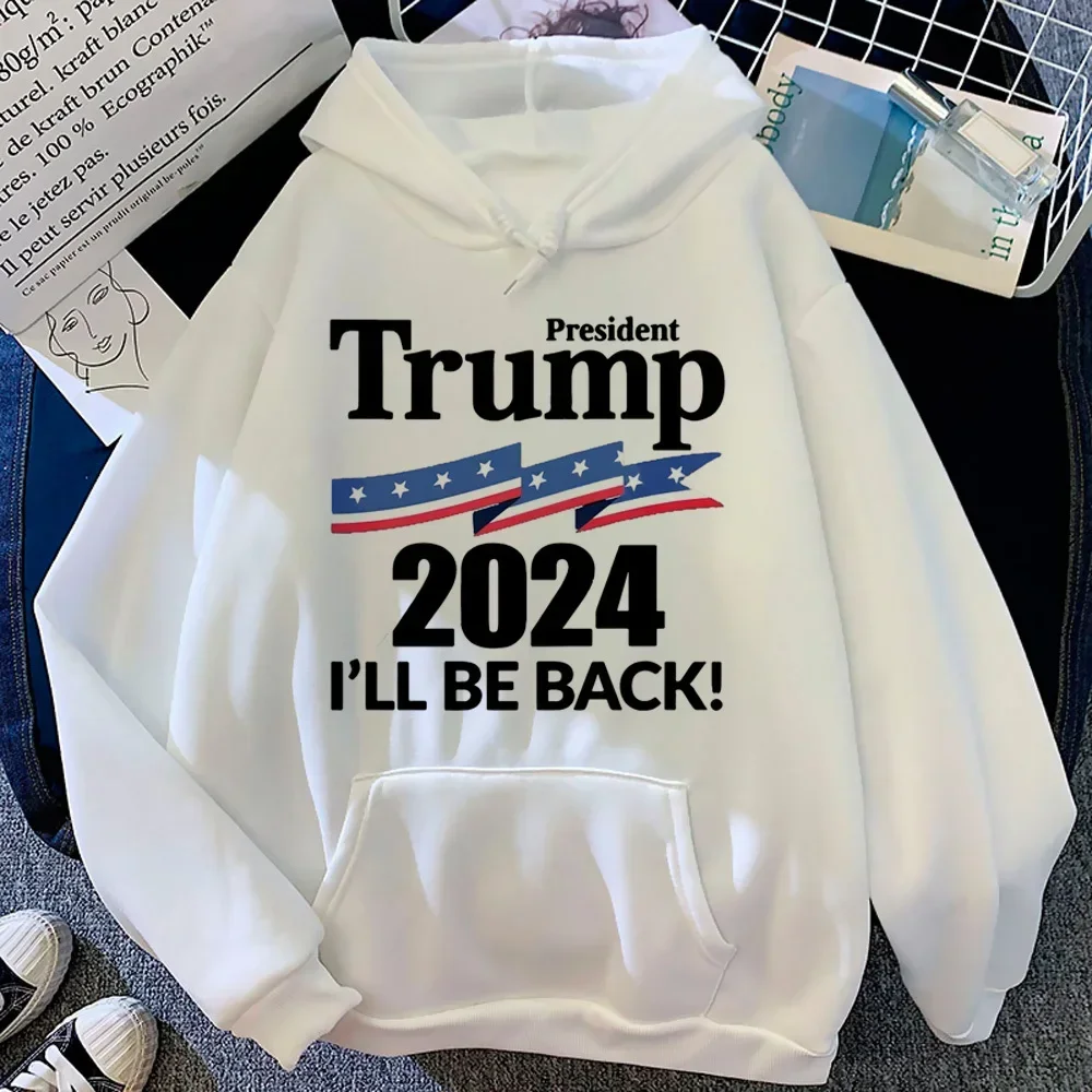 Donald Trump Printed Hoodie Unisex Casual Long Sleeve Streetwear Pullover Top Fashion Autumn Female Harajuku Women's Sweatshirts