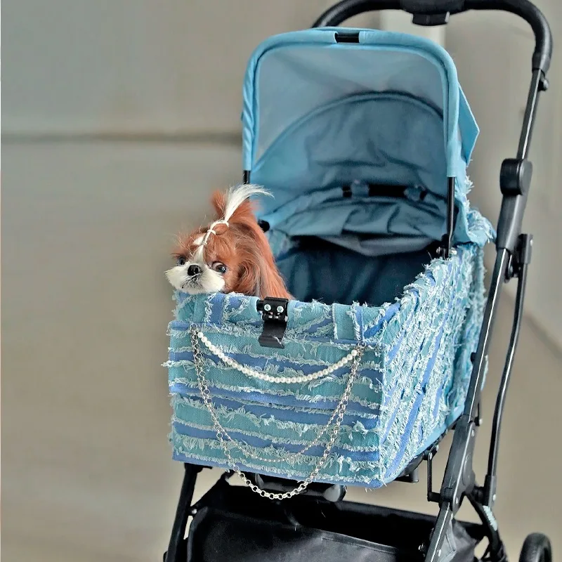 

Cowboy Pet Dog Cat Portable Separation Small and Medium Going Out Trolley Lightweight Folding