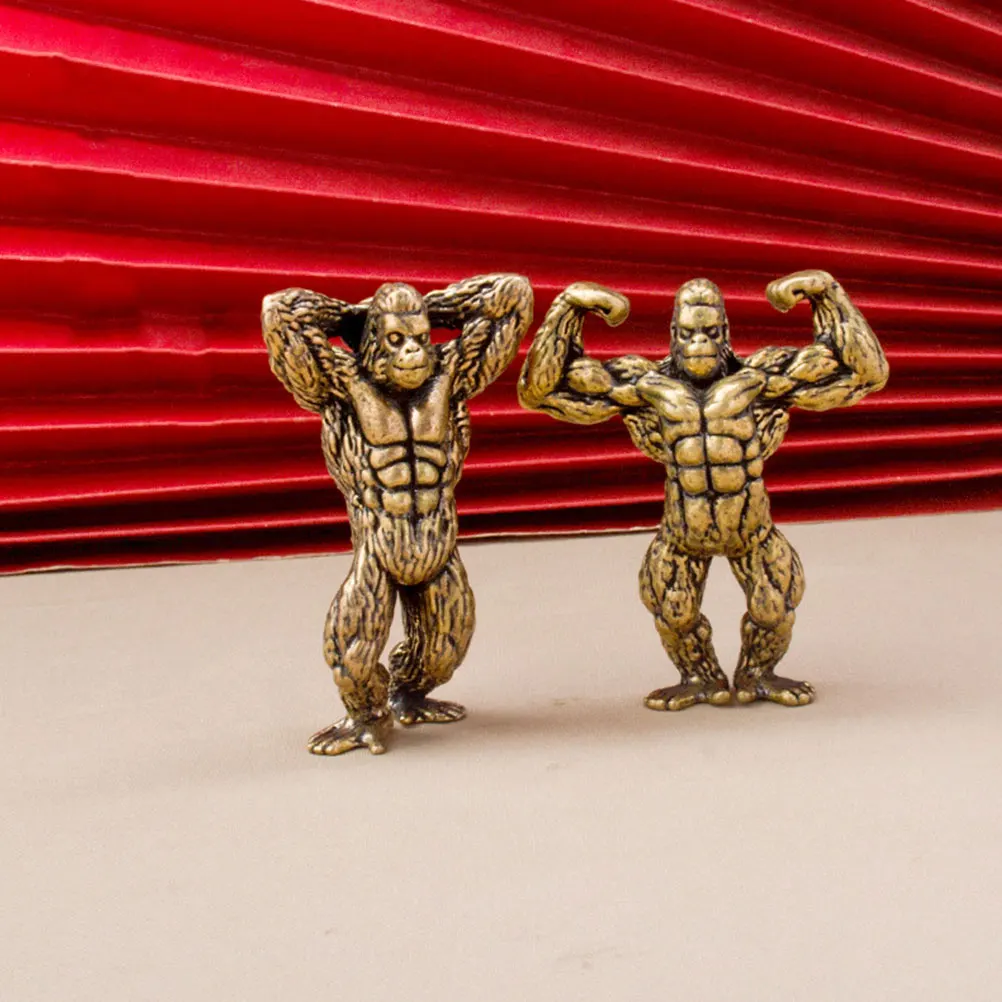 

Fitness Ornamental Nursery Decor Gorilla Figurine Animal Brass Handiwork Figurines Porch