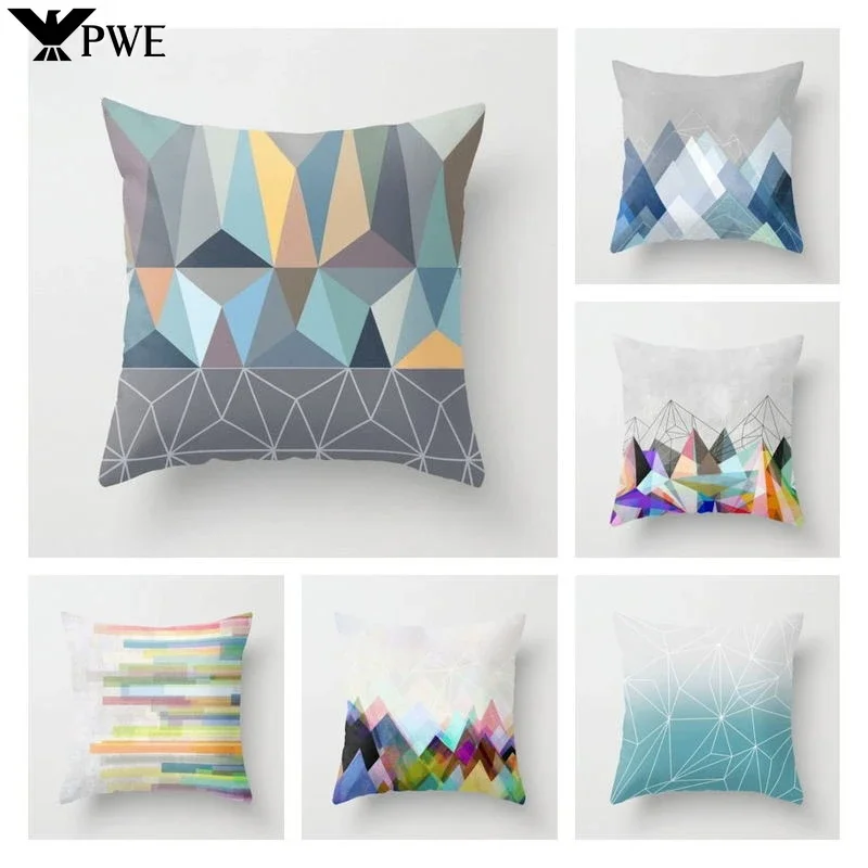 Nordic Geometric Polyester Cushions Case Abstract Modern Art Decorative Pillowscase for Sofa Chair Multicolor Pillowcase 45x45cm