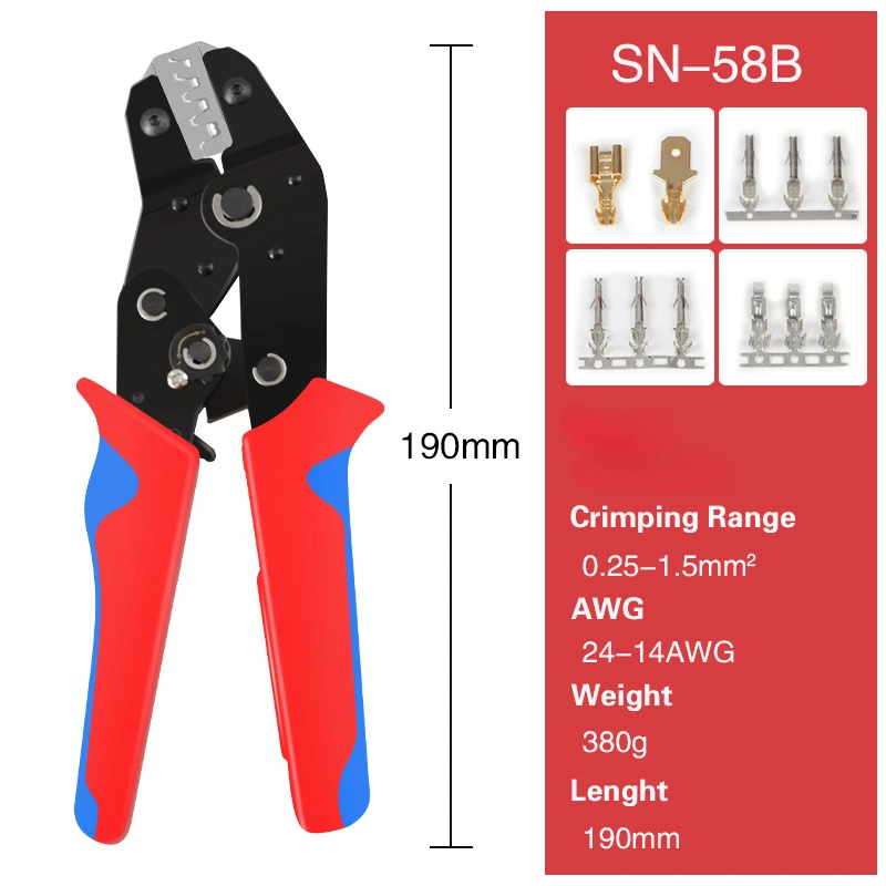 Imagem -02 - Ferramenta Automática Ratcheting Crimper Terminais Sn58b Dupont Molex Jst te Epc Pcie Sata Pins Alicate de Crimpagem 0.251.5 Mm2