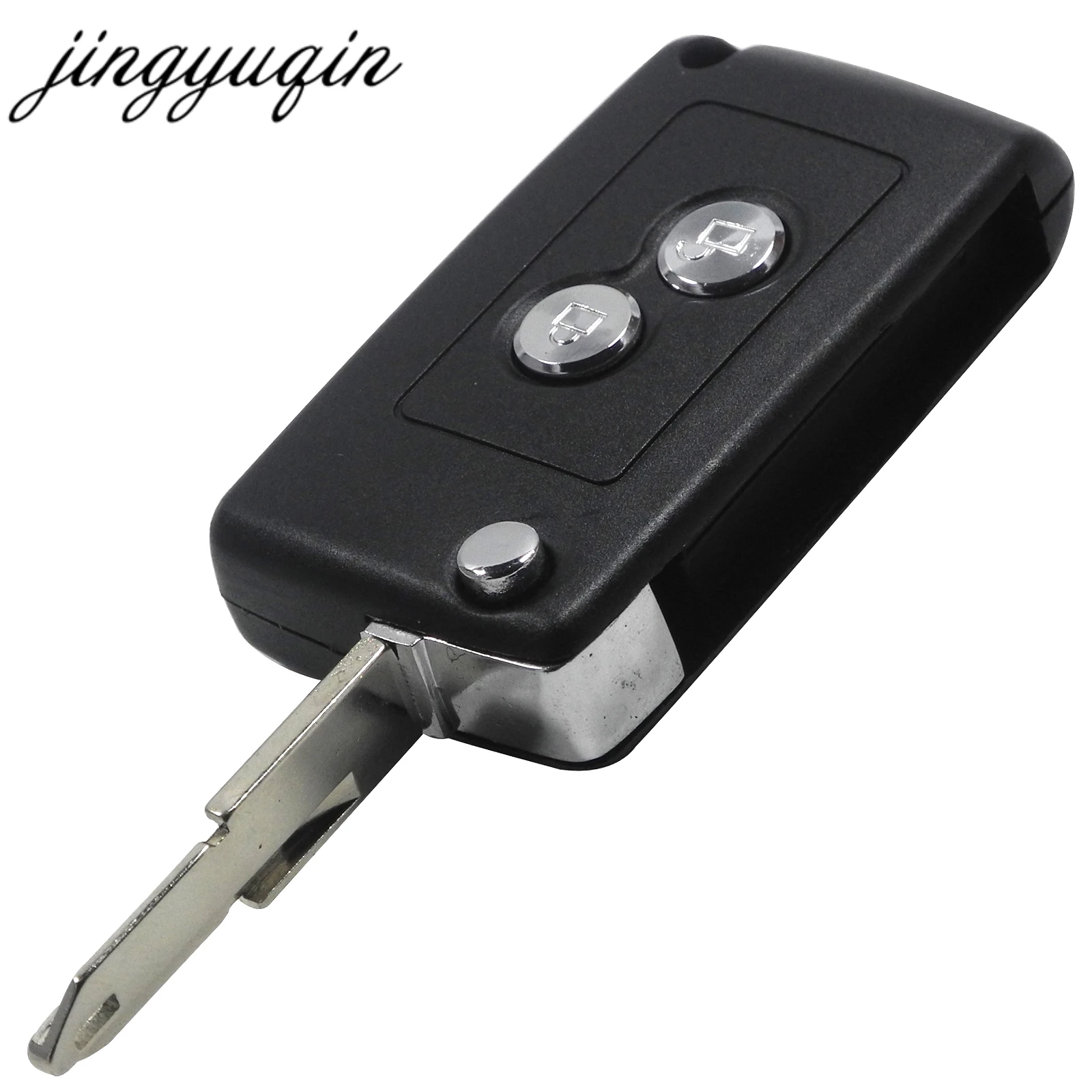 Jingyuqin Modificato 2 Bottoni Chiave Pieghevole Custodia A Distanza Per Peugeot 206 207 306 406 Citroen Auto Flip Chiave Borsette Fob Sostituzione