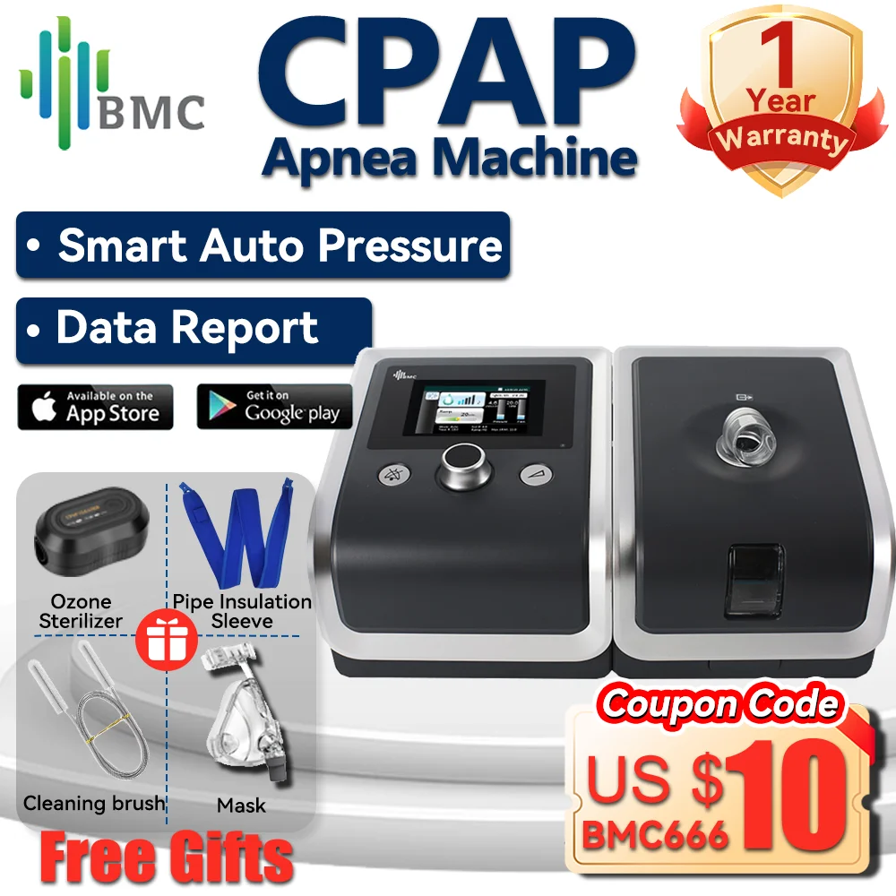 BMC E-20A Auto CPAP Machine with CPAP Mask Anti Snoring Sleep Apnea Machine Breathing Machine Cpap Apnea Machine for Sleep