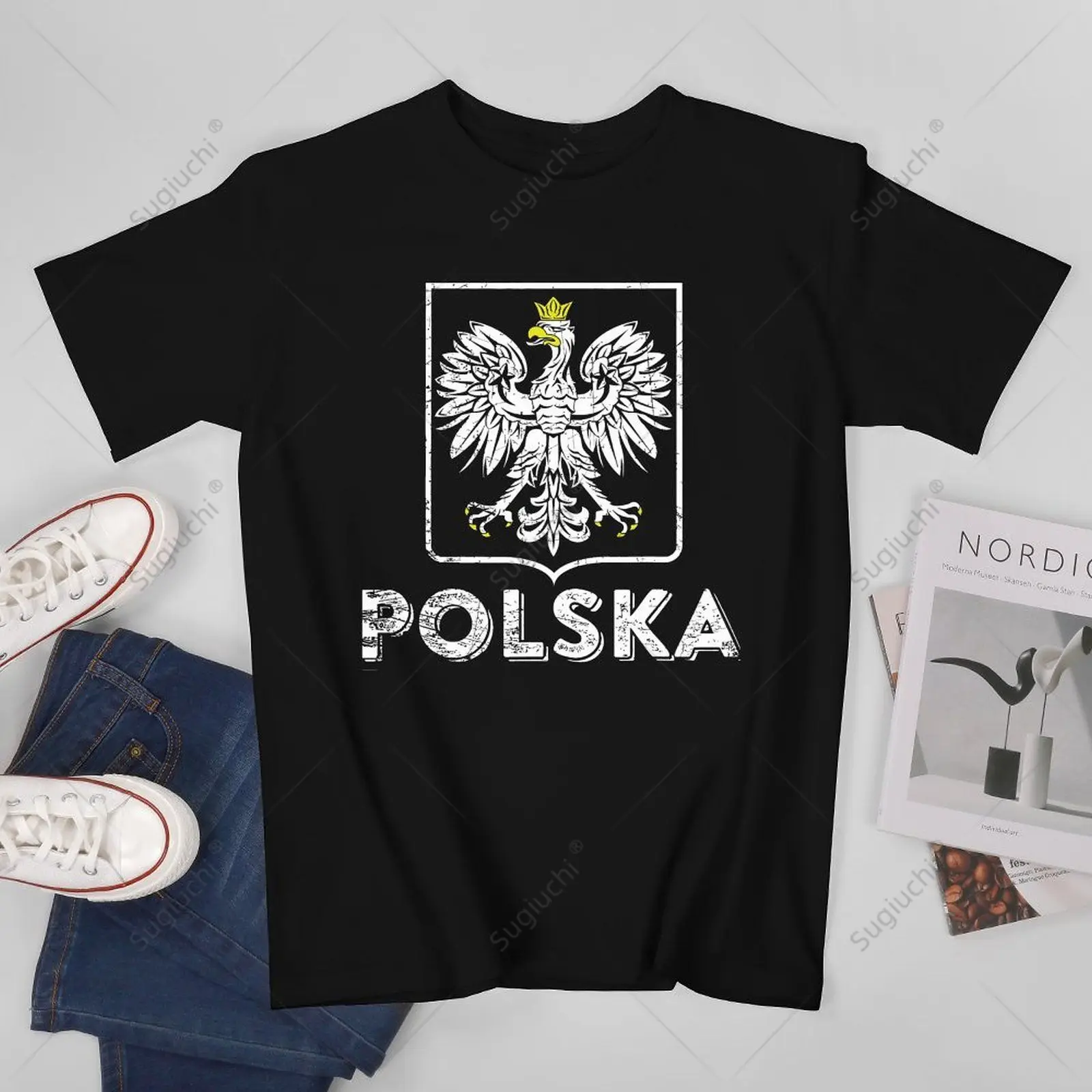 Unisex Men Poland Polska Retro Style Polish Tshirt Tees T Shirts Women Boys 100% Cotton T-Shirt