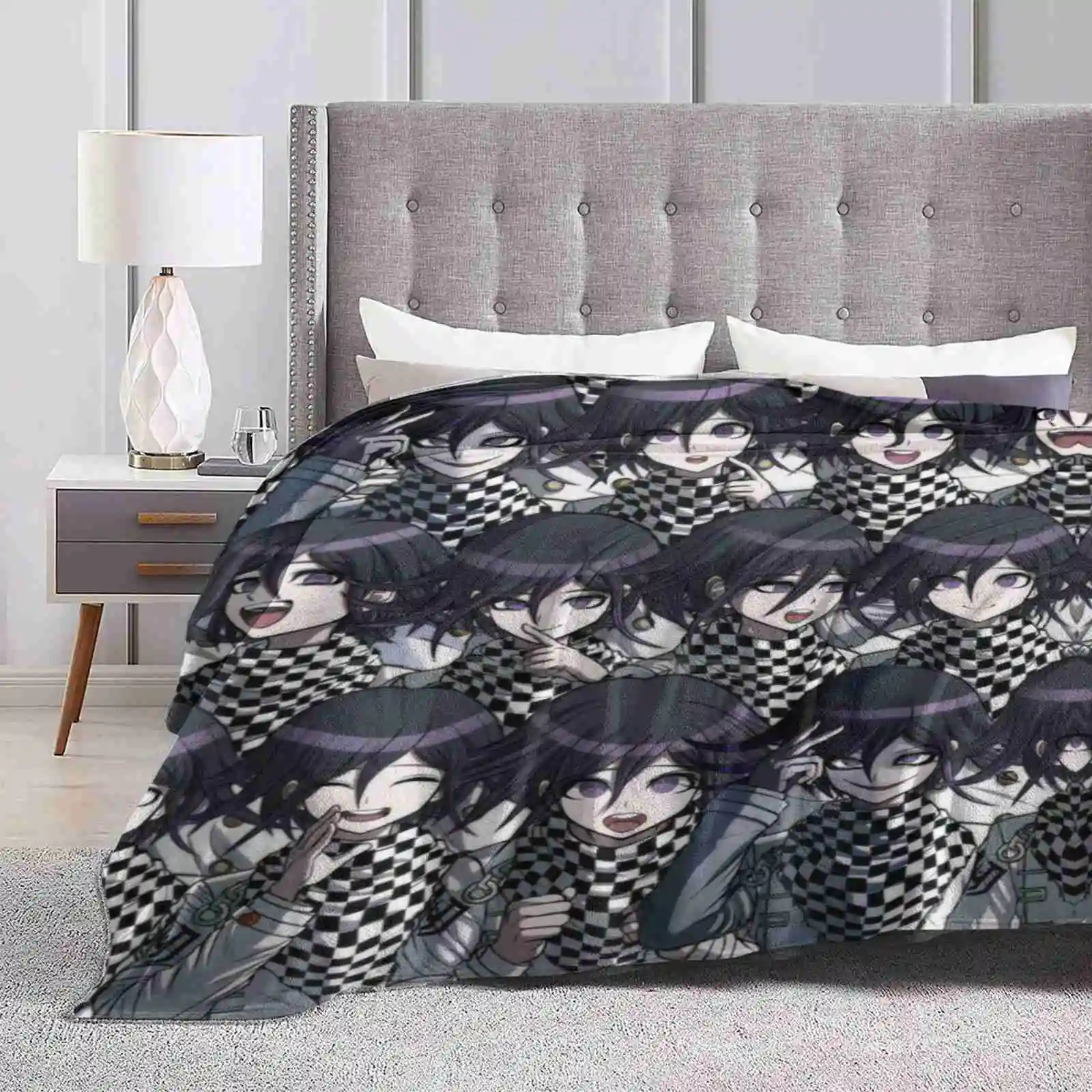 Kokichi Oma Soft Warm Throw Blanket Kokichi Oma Leader Danganronpa Sprites