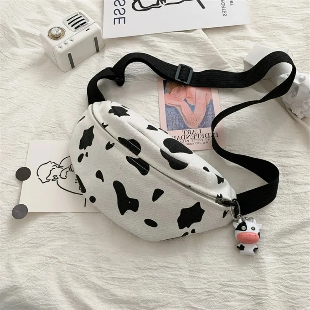 Fashion Cow Print Chest Bag Large Capacity Water Proof Fanny Pack Wear-resistant Black and White Color Shoulder Bag Girls Boys
