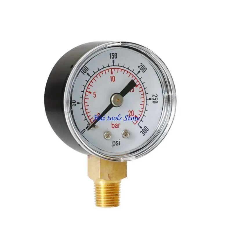 X37E Dial Type Pressure Gauge Bottom Mount 15/30/60/100/160 /200/300 PSI & Bar Useful