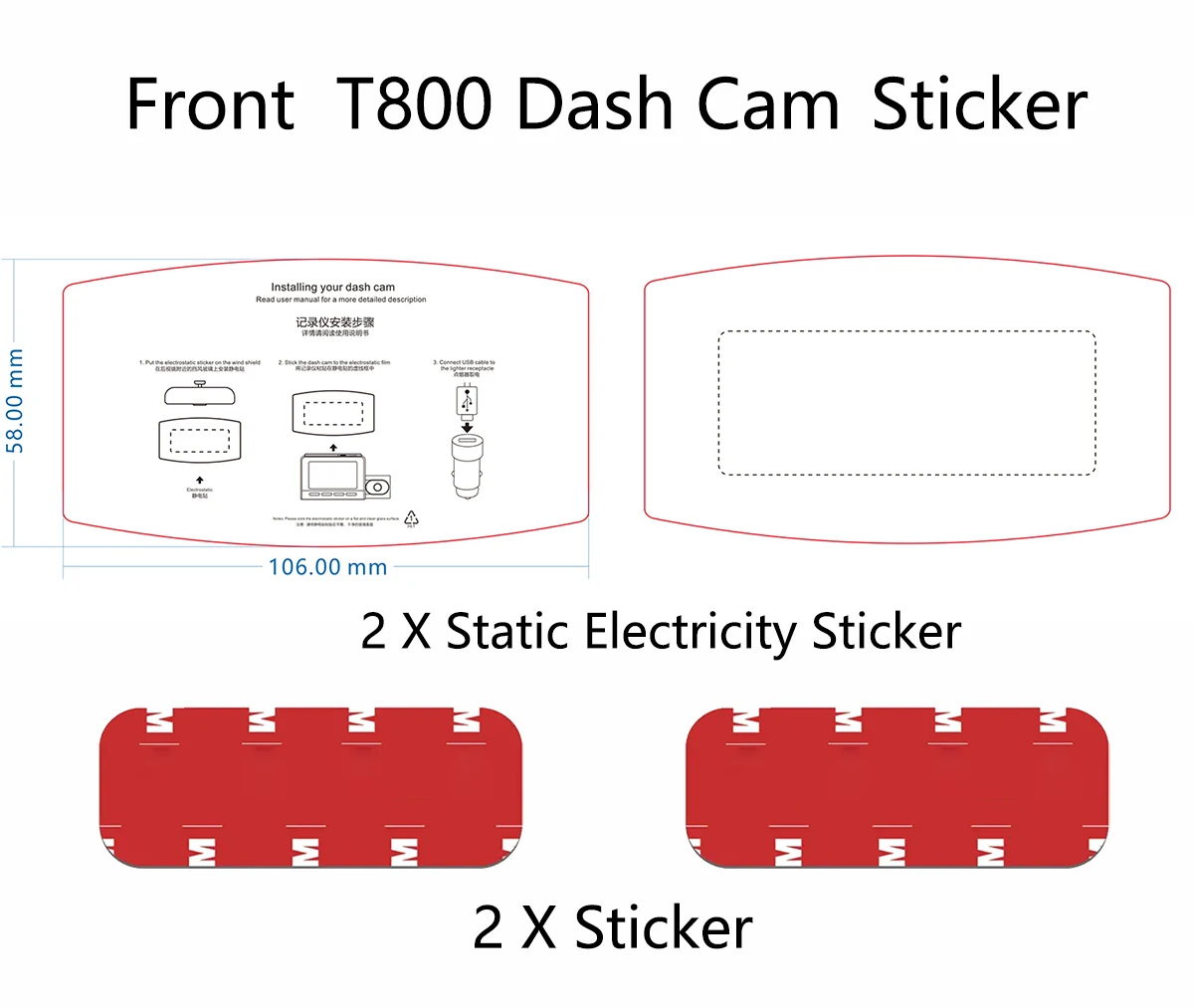for 70mai Dash Cam 4K T800 Sticker Static Stickers Suitable For 70mai Dash Cam T800 HD Soft Nano-coated Screen Protective