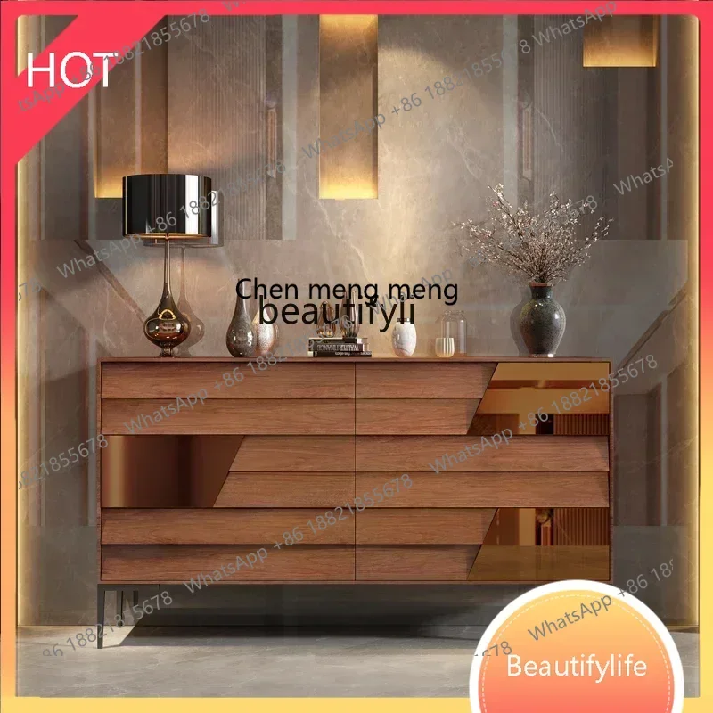 

A Italian Hallway Nordic Solid Wood Partition Storage Mid-Ancient Style Tailstock Chest of DrawersSS 8617