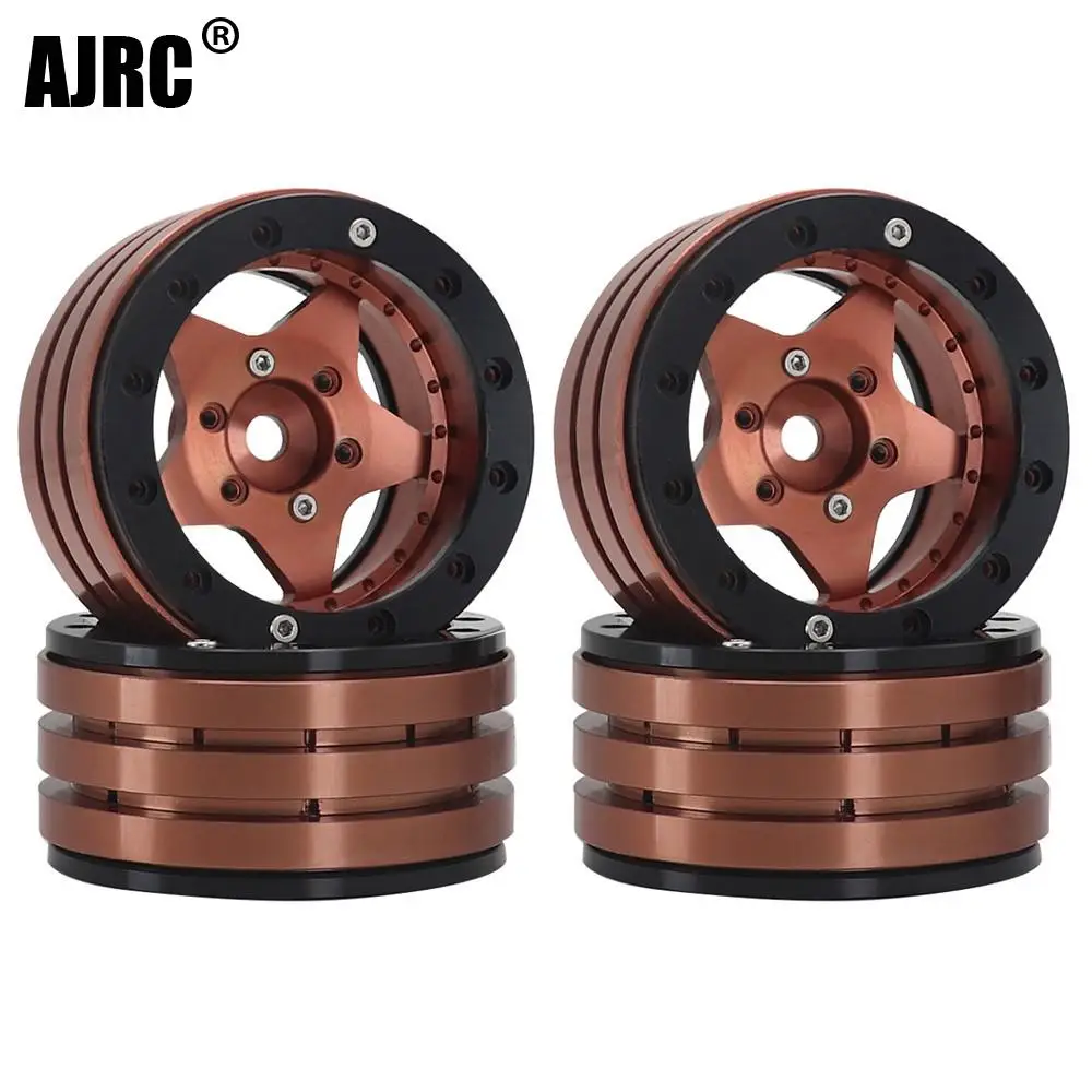 1.9 Metal Beadlock Five-pointed Star Hole Wheel Hub Rim For 1/10 Rc Crawler Axial Scx10 Axi03007 Yikong Trx4 Trx6 Rgt Redcat D90