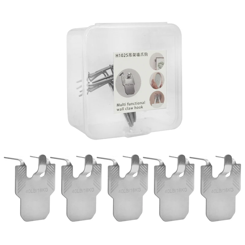 5 PCS New Easy Install Picture Frame Hook MultiFunctional Metal Picture Frame Hangers For Hanging Picture Mirror Photo Poster Ki