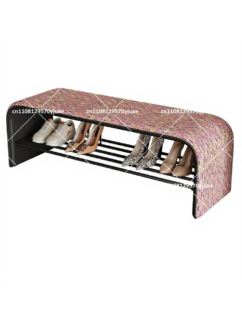 Linen Cat Scratching Pad for Home, Sitting Stool with Shoe Storage, Space Saving Bedroom Furniture