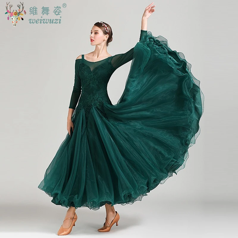 

New Modern Dance Dress Ballroom DanceBig Swing Dress Practice Dance National Standard Social Waltz Dance Performance Costume