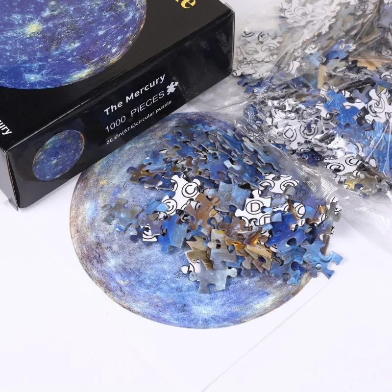 Adult Round Puzzles 1000 Pieces Mercury Challenge Games Learning Educational Toys Mercury Puzzle Space Flat