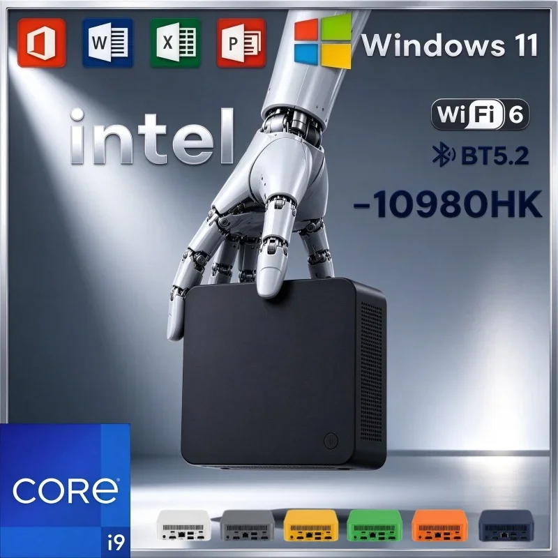 Intel Core I9-10980HK Mini Desktop Portable PC Windows 11 16GB RAM 2TB SSD WiFi6 Bluetooth For Home Study And Office