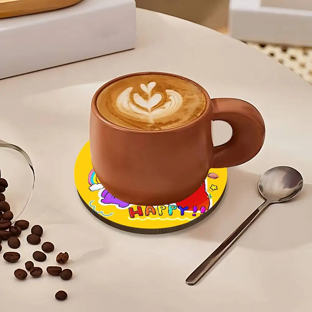 Game G-Garten of B-Banban Round Wooden Coasters For Cute Design Suitable for Drinks Tea,Coffee Home Perfect Gift 2