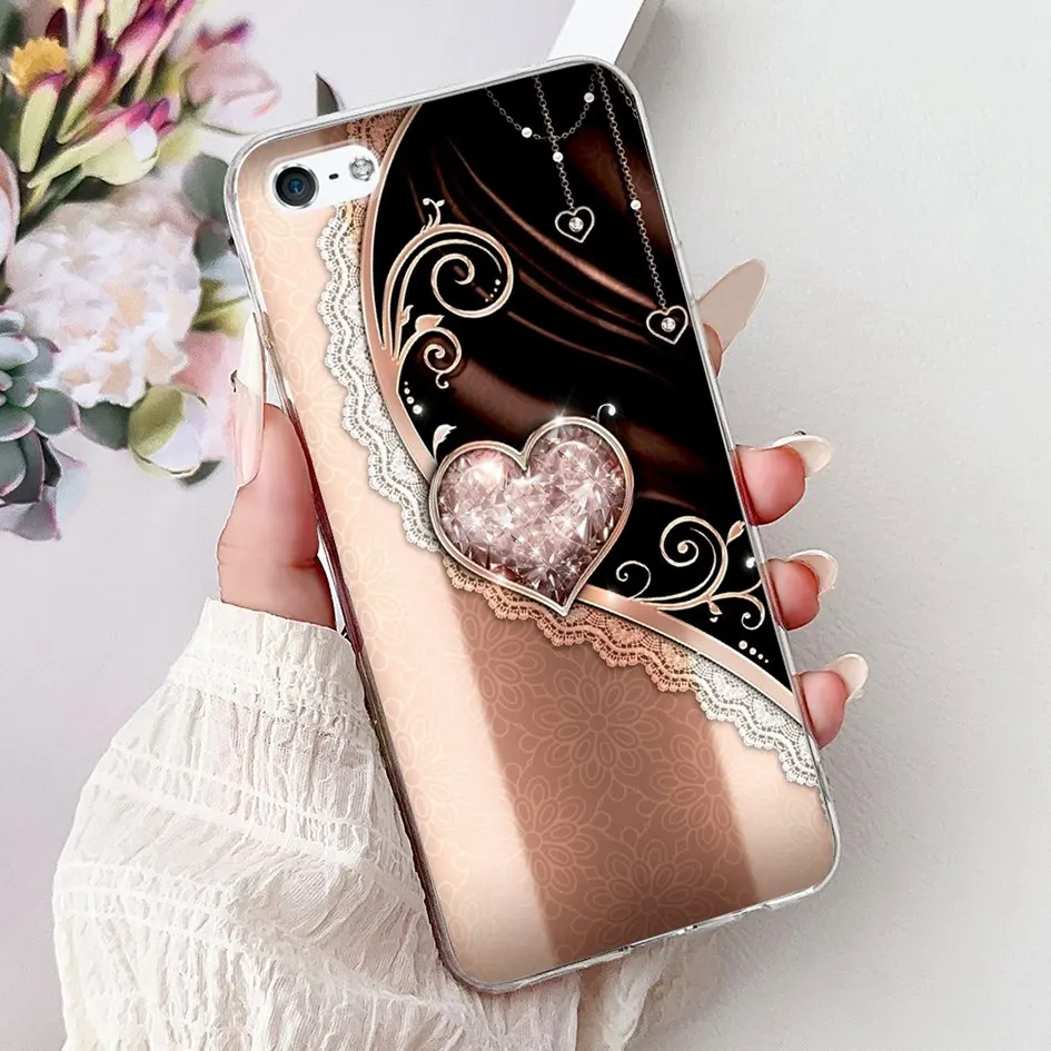 Case For iPhone SE 2020 Cover A2296 A2275 A2298 Funda Cool Fashion Pattern Soft Silicone Clear TPU Bumper For iPhone 5 5S Fundas