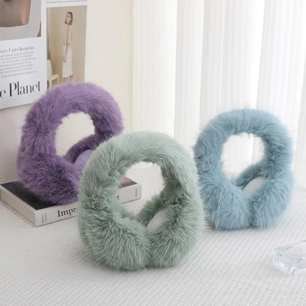 

Portable Winter Warm Soft Plush Earmuffs Women Men Ear Warmer Foldable Earflaps Cold Protection Faux Fur Ear-Muffs