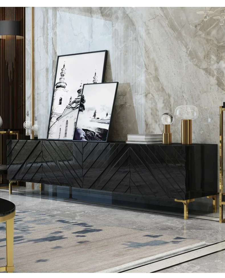 Meuble TV et Table à Thé de Luxe observateur, Meuble Bas Néoclassique, Salon Post-Moderne