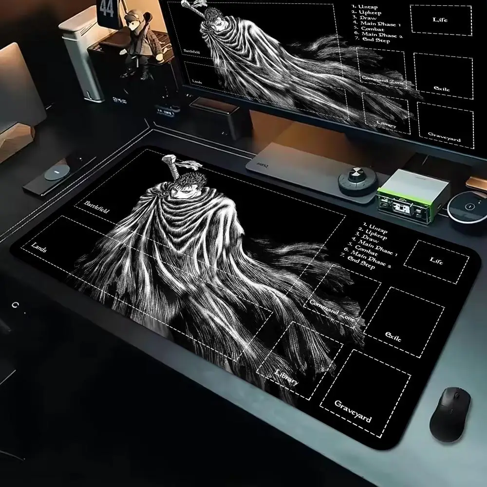 Furious Warrior Mouse Pad Card Mat Large Computer Office Mousepad XXL Anti-slip HD for MTG DTCG CCG RPG Trading Card Table Mats