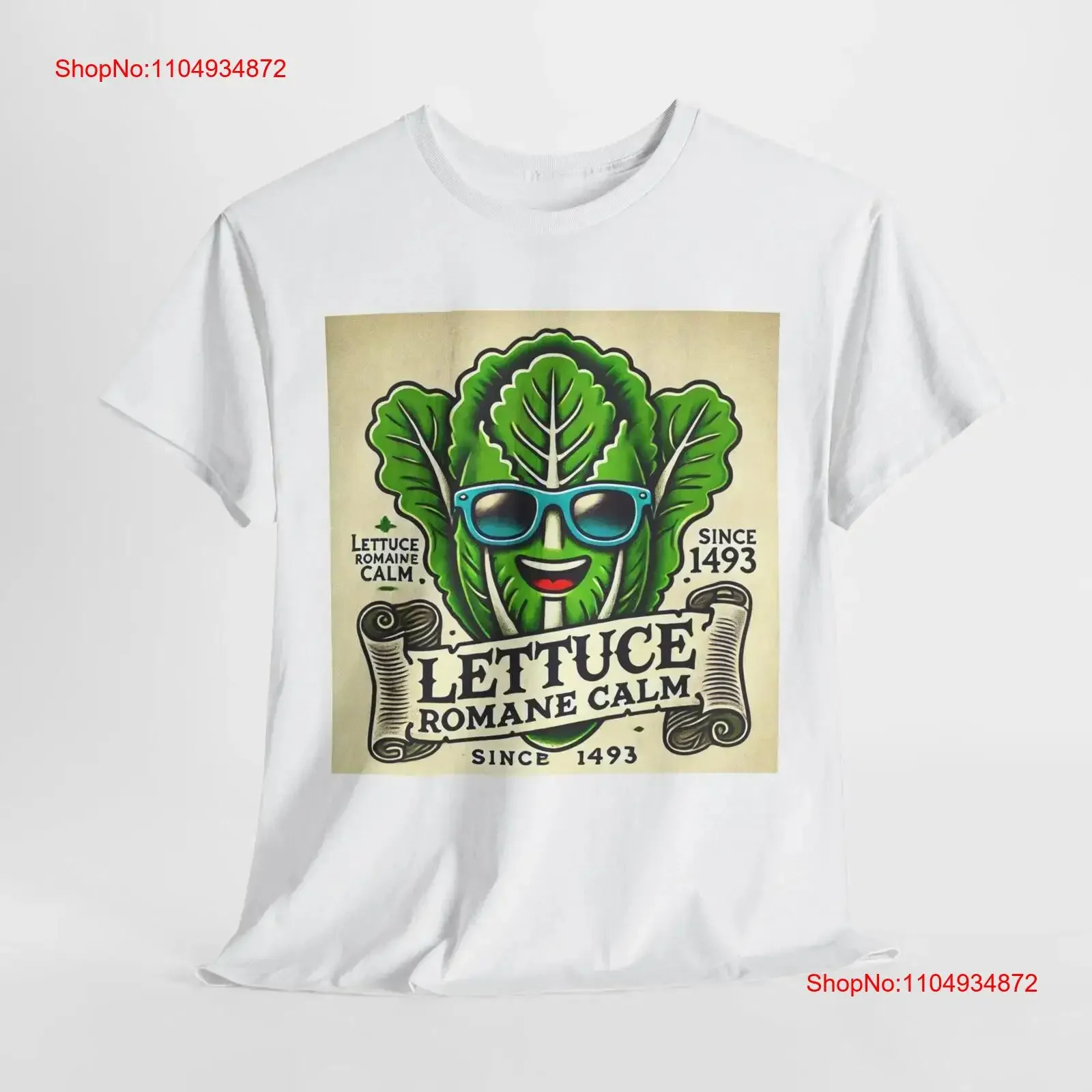 

Lettuce Romaine Calm T Shirt Funny Head Vegetarian Vegan Clothing Foodie Christopher Columbus Quote vintage Washed