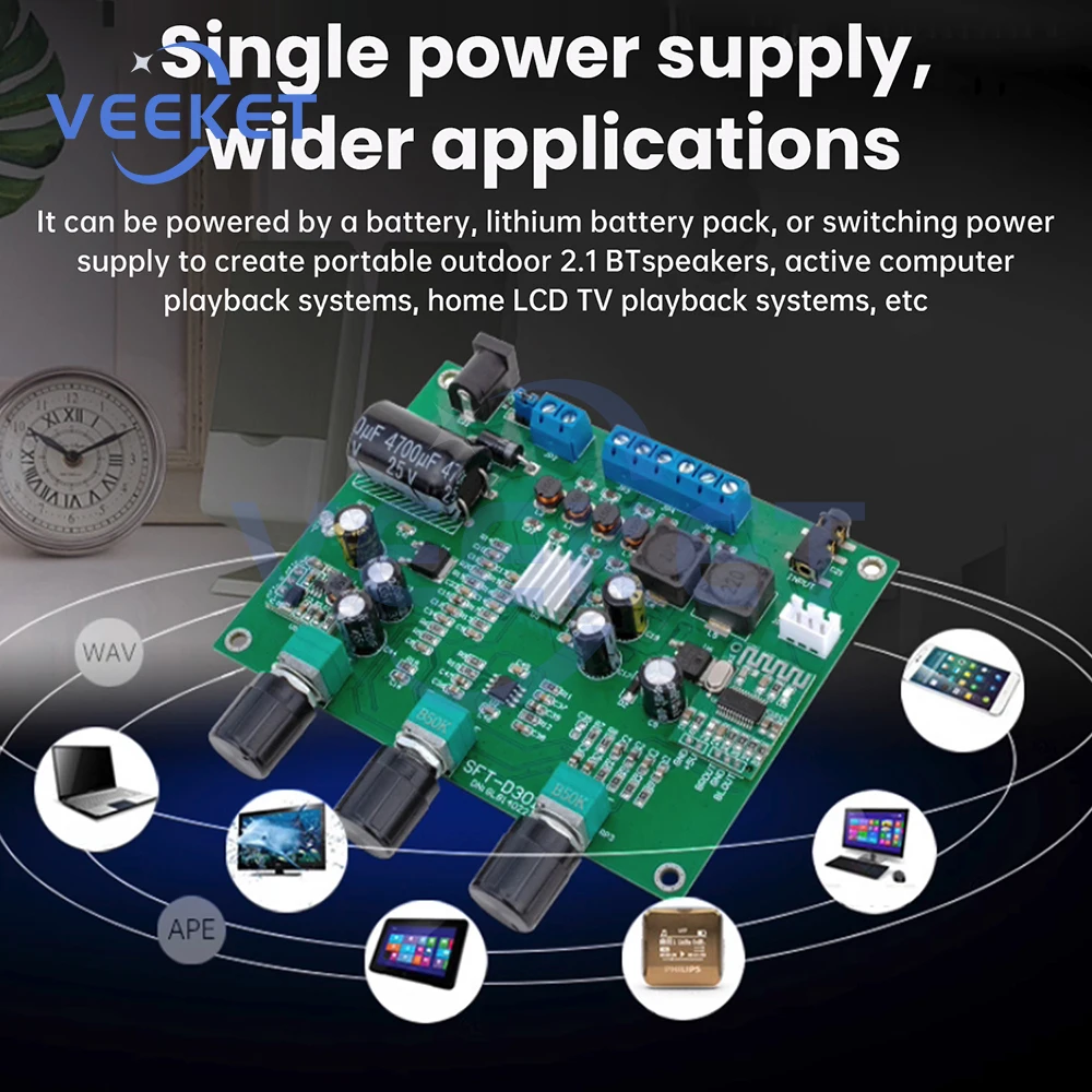 لوحة مضخم الصوت الرقمي بلوتوث 5.4 عالية الطاقة 2*15 واط + 30 واط وحدة مضخم الصوت لتضخيم الطاقة الصوتي #2