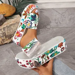 Women Wedge Slippers 2024 Summer Platform Sandals Casual Thick Sole Anti Slip Slides Women Slippers Comfortable Beach Slippers