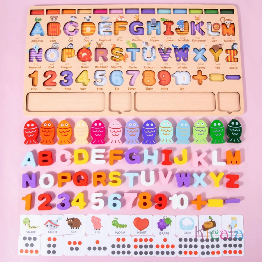 Crianças montessori educacional brinquedos de matemática de madeira crianças ocupado placa contagem forma cores combinar pesca quebra-cabeça aprendizagem brinquedos presentes