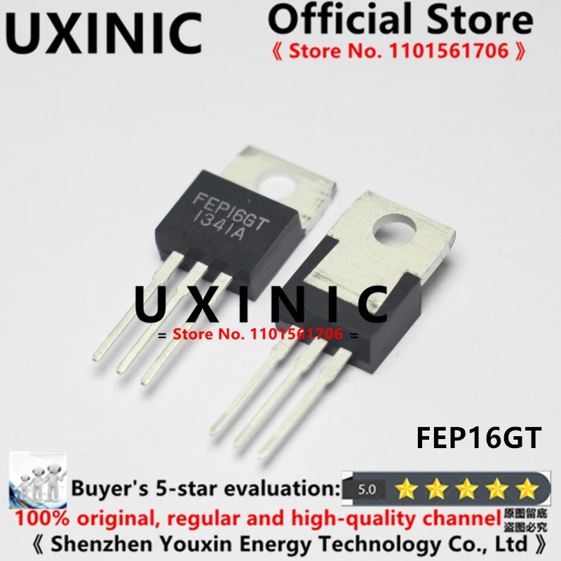 UXINIC 100% New Imported Original  FEP16GT FEP16GT-E3/45 TO-220 Ultrafast Recovery Power Rectifier 16A 400V