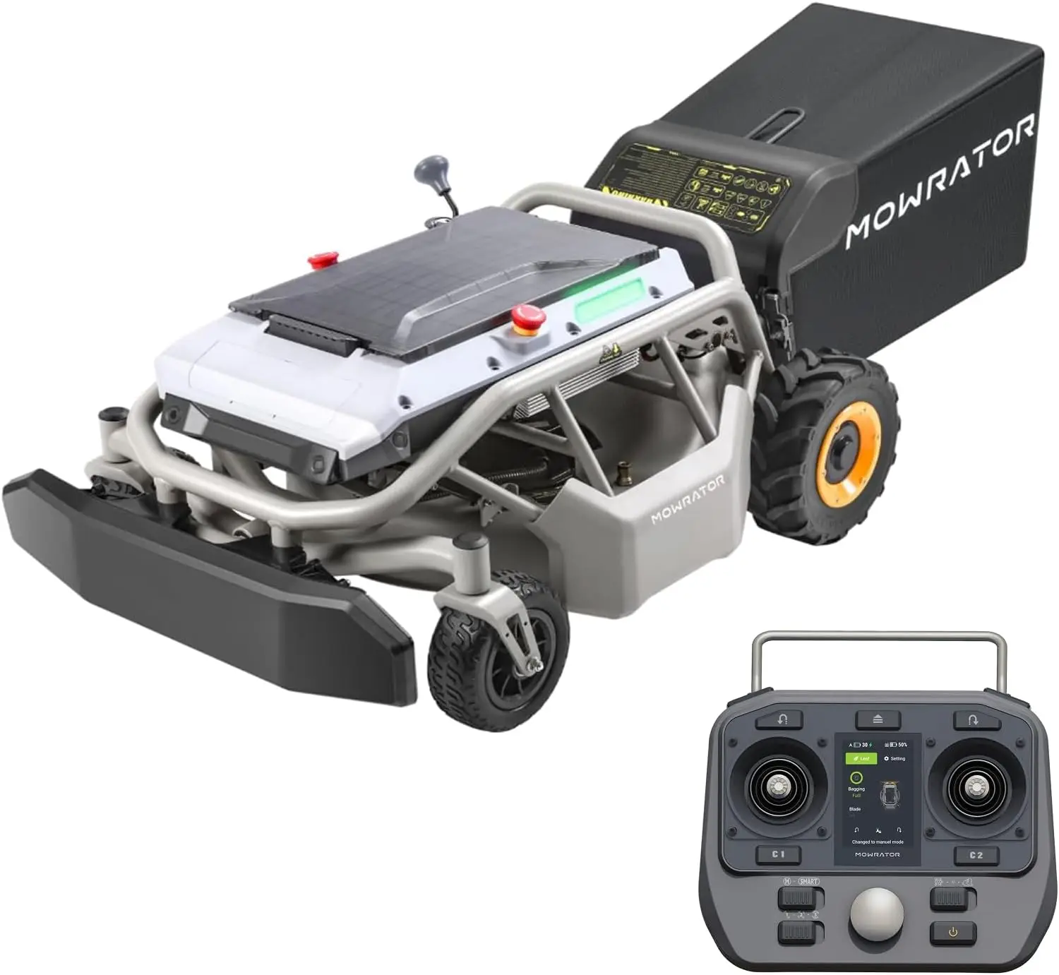 Mowrator S1 2WD 18Ah Ferngesteuerter Rasenmäher, Gartenpflege, mit Laubzerkleinerungs-Sauger, 53 cm Schnittbreite, 4,6–11,8 cm Schnitthöhe