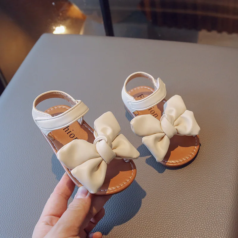 Kid Sandals Summer New Girls\' Casual Shoes Bow Princess Shoes Soft Sole Girl Sandals Baby Beach Shoes Fashion Kid Shoe Sandalias